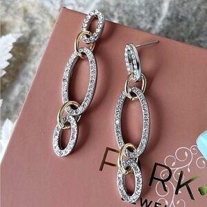Park Lane ARCTIC Earrings January Sparkle Box Two-Tone Drop Lightweight NWT NIB